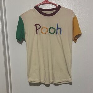 Cream 'Pooh' Short Sleeve Colorblock Tee
